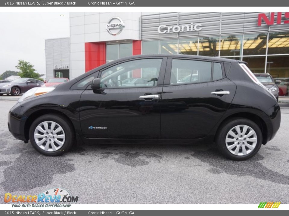 2015 Nissan LEAF S Super Black / Black Photo #2