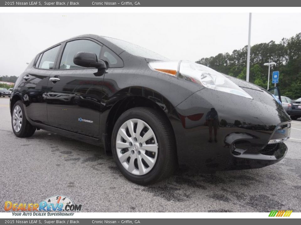 2015 Nissan LEAF S Super Black / Black Photo #7