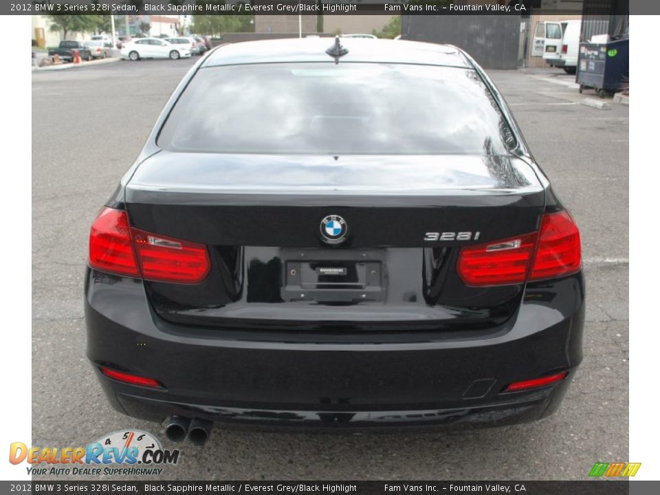 2012 BMW 3 Series 328i Sedan Black Sapphire Metallic / Everest Grey/Black Highlight Photo #3