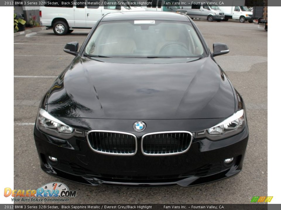 2012 BMW 3 Series 328i Sedan Black Sapphire Metallic / Everest Grey/Black Highlight Photo #6