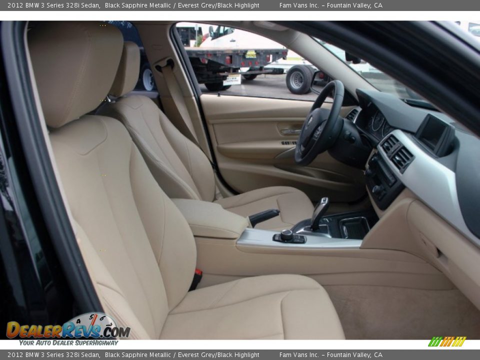 2012 BMW 3 Series 328i Sedan Black Sapphire Metallic / Everest Grey/Black Highlight Photo #11