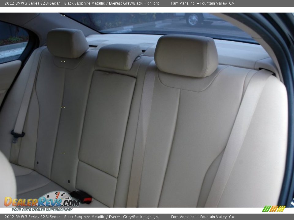 2012 BMW 3 Series 328i Sedan Black Sapphire Metallic / Everest Grey/Black Highlight Photo #15