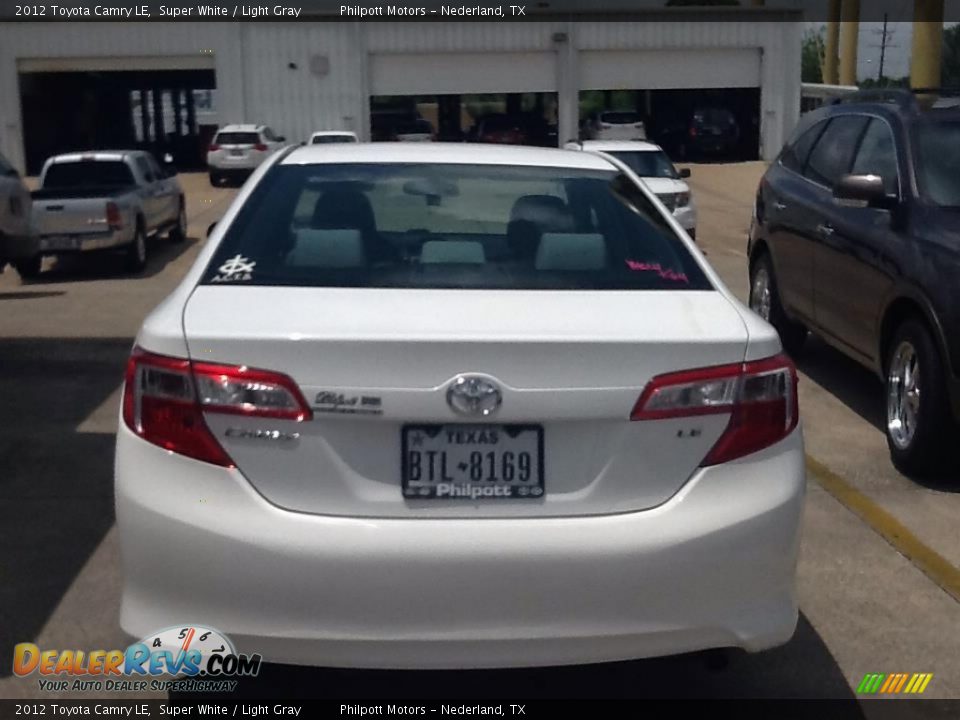 2012 Toyota Camry LE Super White / Light Gray Photo #3