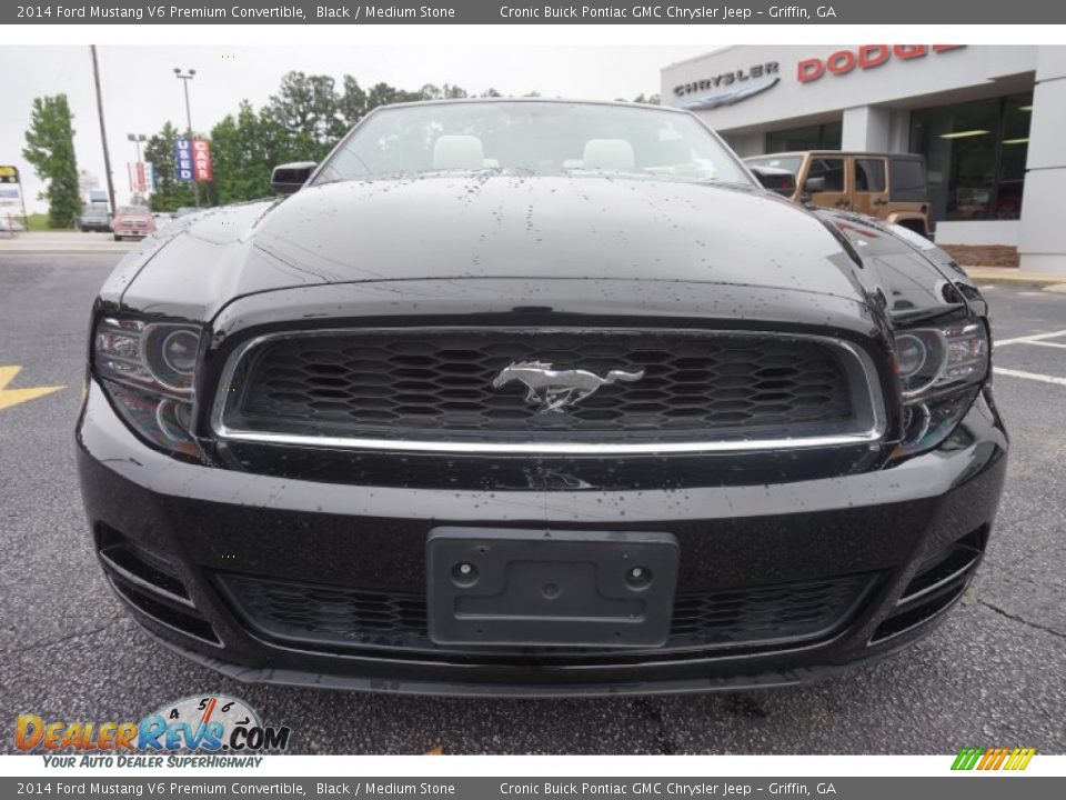 2014 Ford Mustang V6 Premium Convertible Black / Medium Stone Photo #2