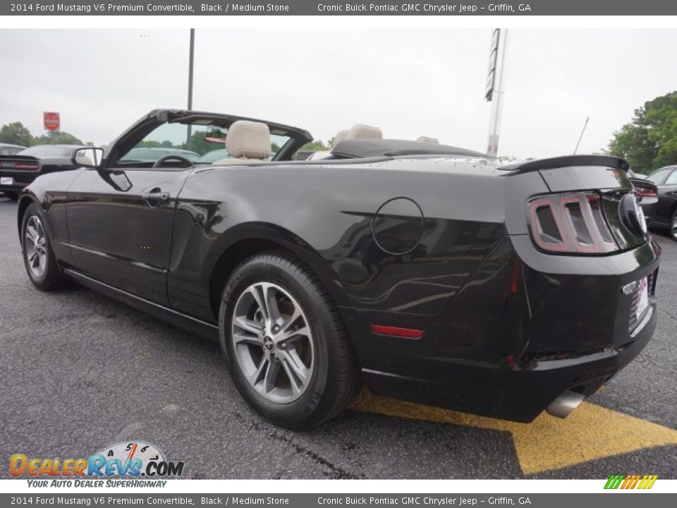 2014 Ford Mustang V6 Premium Convertible Black / Medium Stone Photo #5