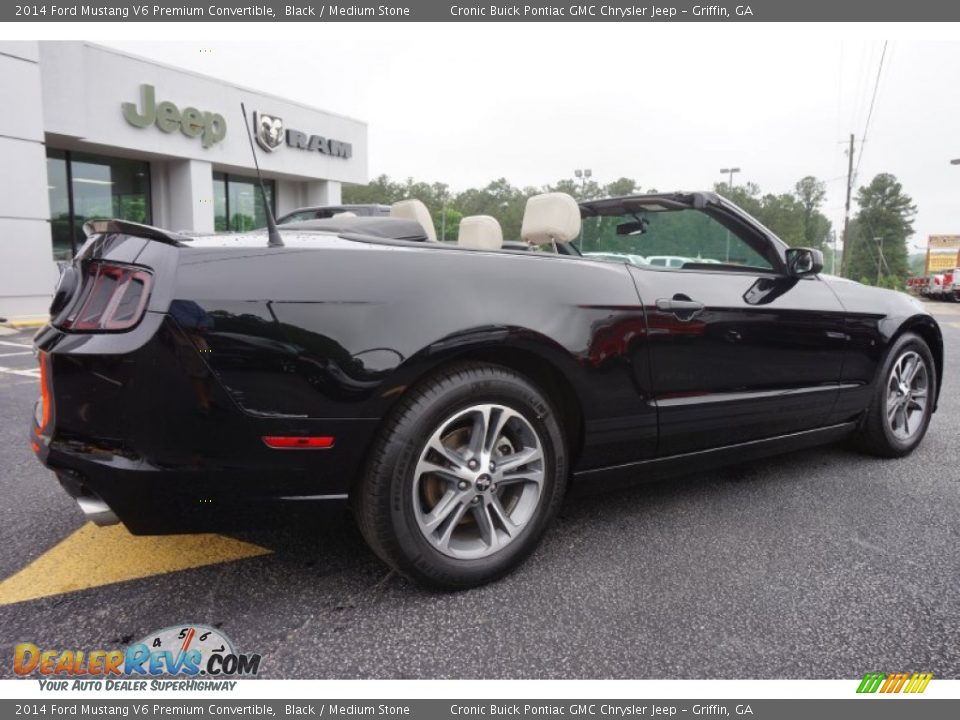2014 Ford Mustang V6 Premium Convertible Black / Medium Stone Photo #7