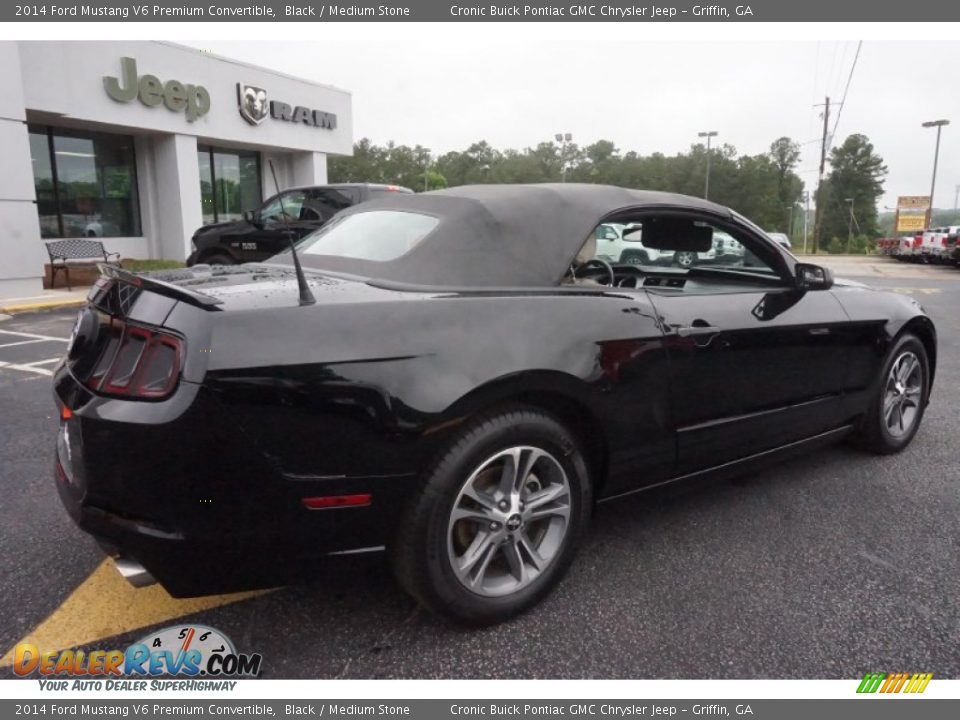 2014 Ford Mustang V6 Premium Convertible Black / Medium Stone Photo #13