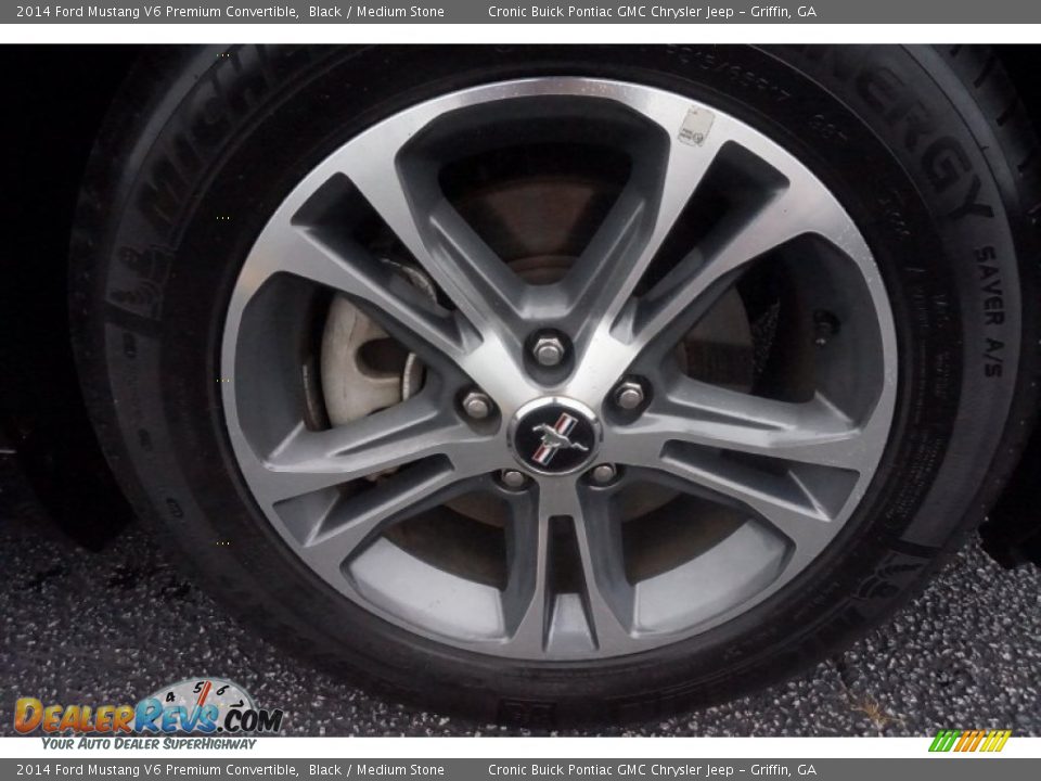 2014 Ford Mustang V6 Premium Convertible Black / Medium Stone Photo #14