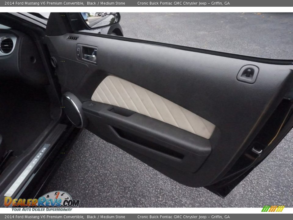 2014 Ford Mustang V6 Premium Convertible Black / Medium Stone Photo #17