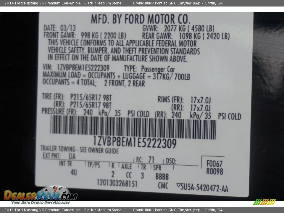 2014 Ford Mustang V6 Premium Convertible Black / Medium Stone Photo #23
