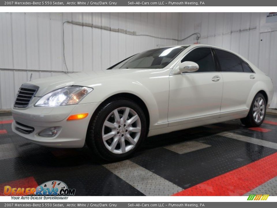 2007 Mercedes-Benz S 550 Sedan Arctic White / Grey/Dark Grey Photo #2