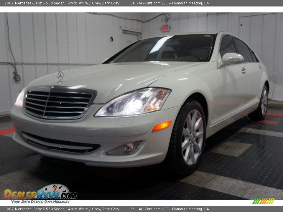 2007 Mercedes-Benz S 550 Sedan Arctic White / Grey/Dark Grey Photo #3