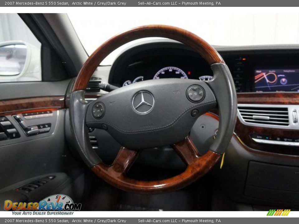 2007 Mercedes-Benz S 550 Sedan Arctic White / Grey/Dark Grey Photo #22