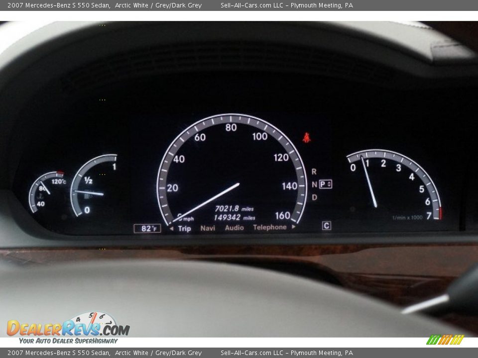 2007 Mercedes-Benz S 550 Sedan Arctic White / Grey/Dark Grey Photo #31