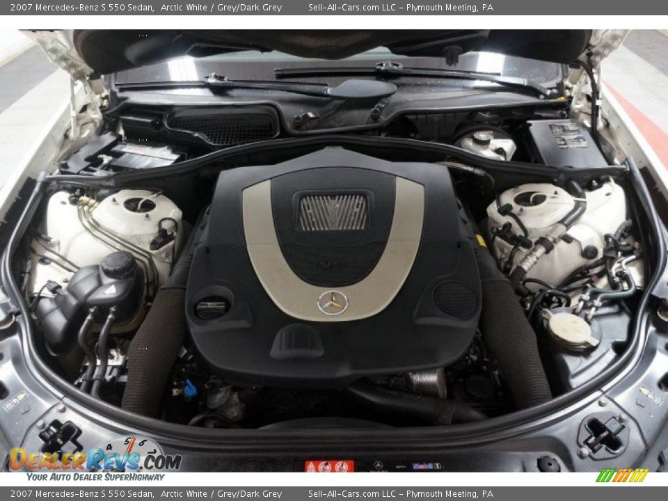 2007 Mercedes-Benz S 550 Sedan Arctic White / Grey/Dark Grey Photo #36