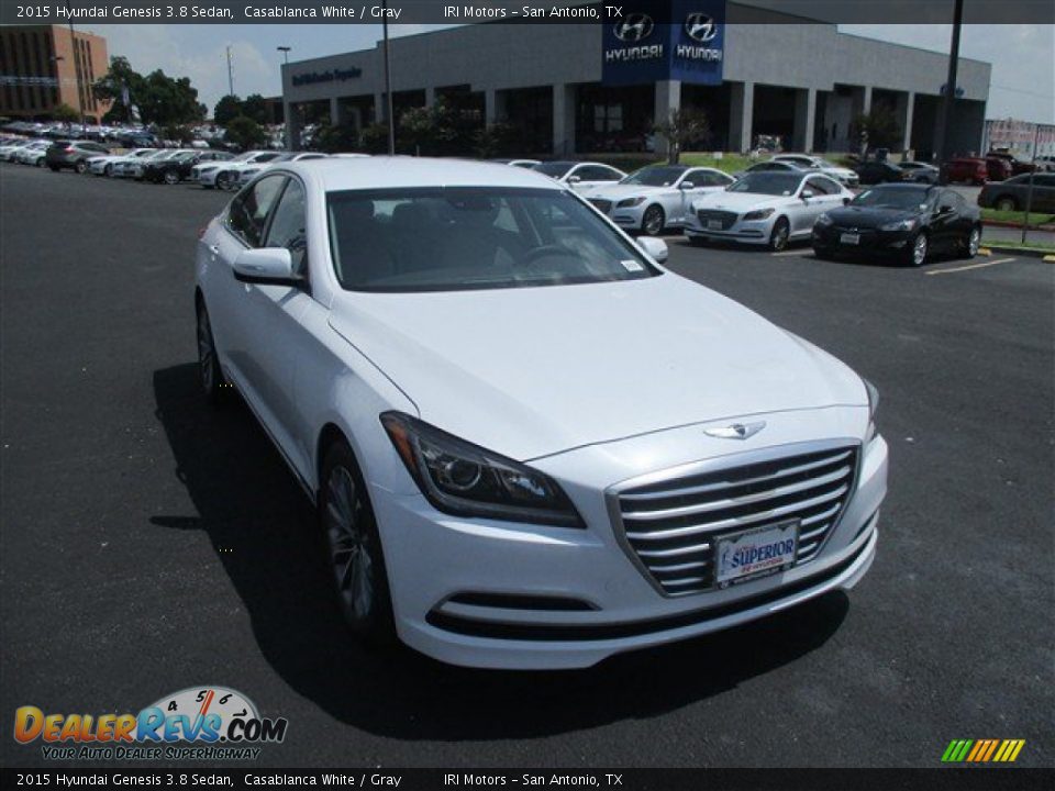 2015 Hyundai Genesis 3.8 Sedan Casablanca White / Gray Photo #1