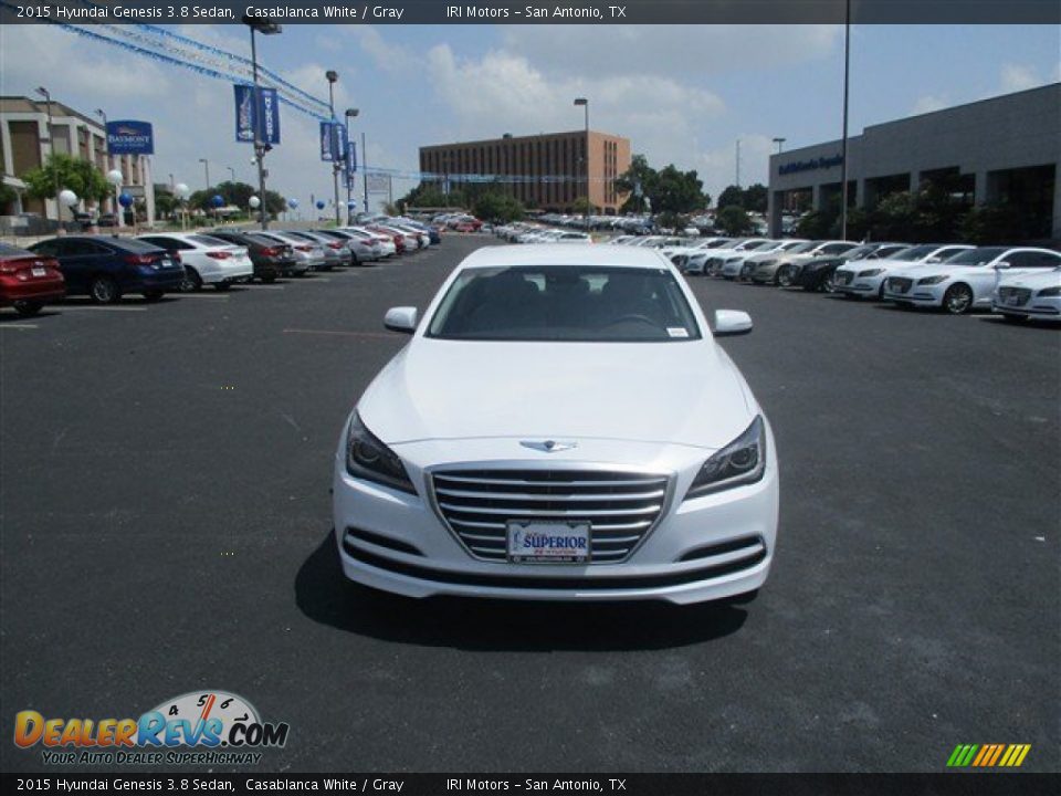2015 Hyundai Genesis 3.8 Sedan Casablanca White / Gray Photo #2