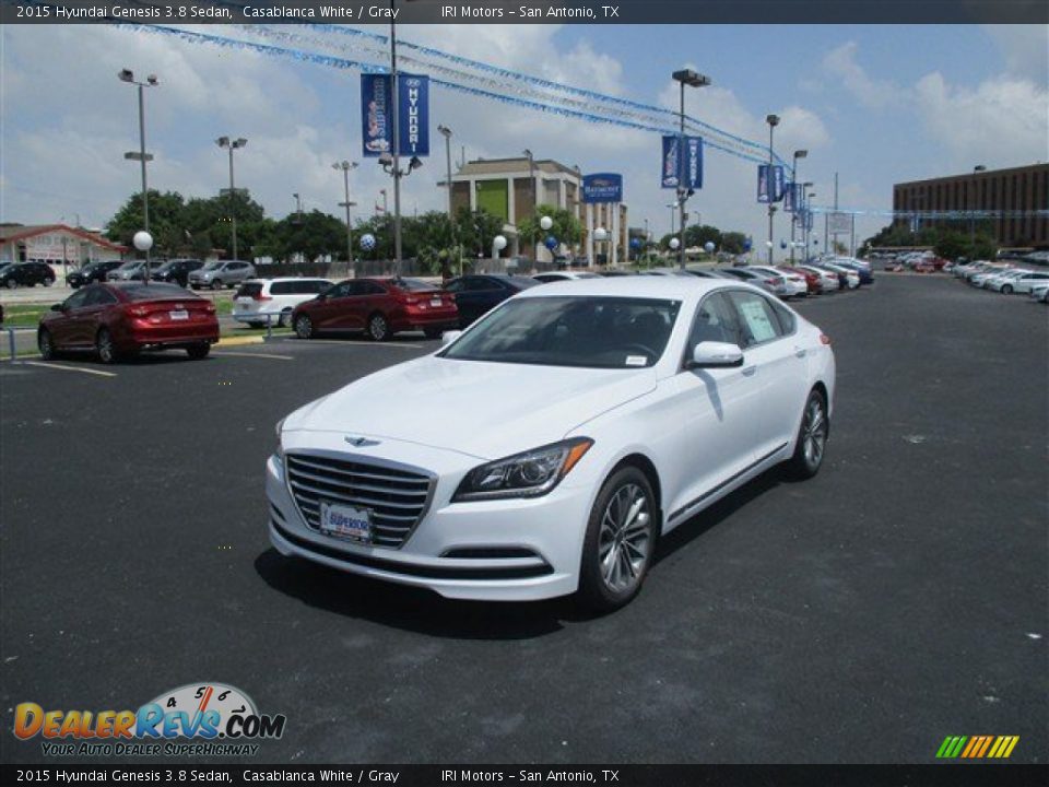2015 Hyundai Genesis 3.8 Sedan Casablanca White / Gray Photo #3