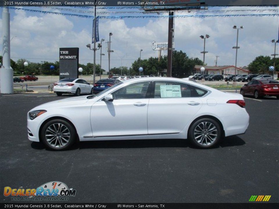 2015 Hyundai Genesis 3.8 Sedan Casablanca White / Gray Photo #5