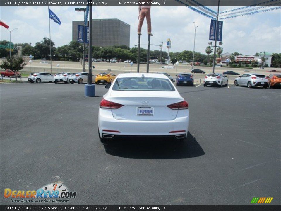 2015 Hyundai Genesis 3.8 Sedan Casablanca White / Gray Photo #7