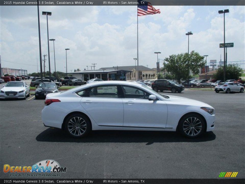 2015 Hyundai Genesis 3.8 Sedan Casablanca White / Gray Photo #9