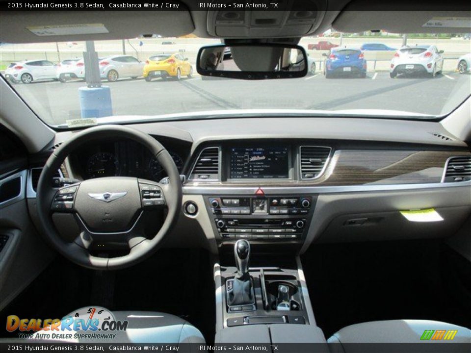 2015 Hyundai Genesis 3.8 Sedan Casablanca White / Gray Photo #13
