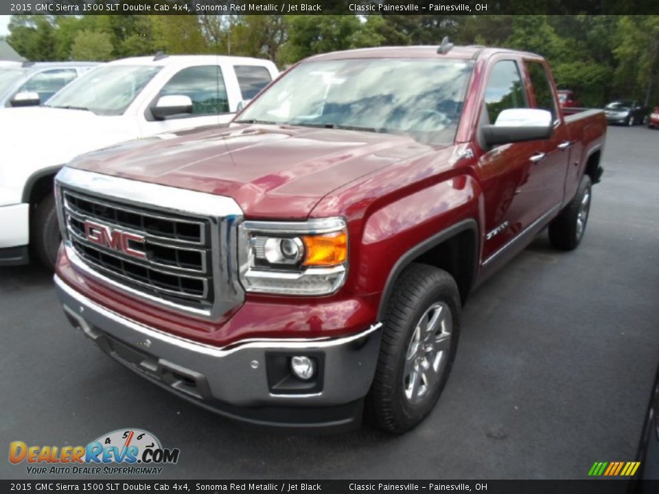 Front 3/4 View of 2015 GMC Sierra 1500 SLT Double Cab 4x4 Photo #1