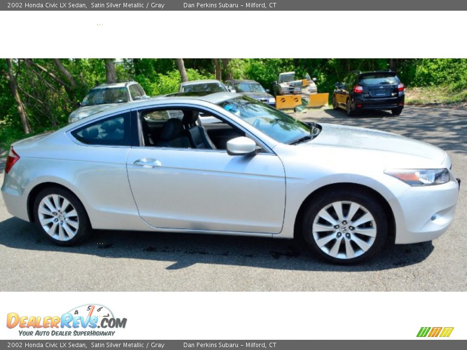2002 Honda Civic LX Sedan Satin Silver Metallic / Gray Photo #4