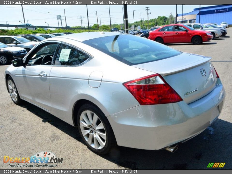 2002 Honda Civic LX Sedan Satin Silver Metallic / Gray Photo #8