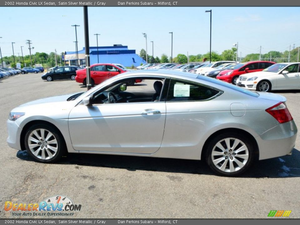 2002 Honda Civic LX Sedan Satin Silver Metallic / Gray Photo #11