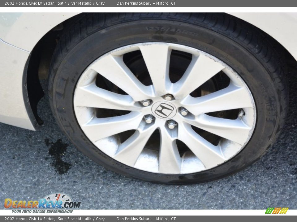 2002 Honda Civic LX Sedan Satin Silver Metallic / Gray Photo #15