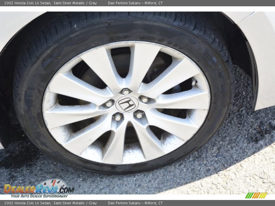 2002 Honda Civic LX Sedan Satin Silver Metallic / Gray Photo #16
