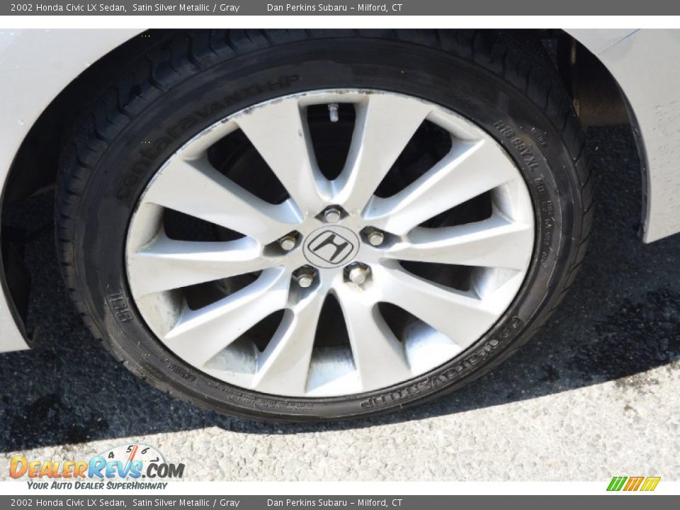 2002 Honda Civic LX Sedan Satin Silver Metallic / Gray Photo #17