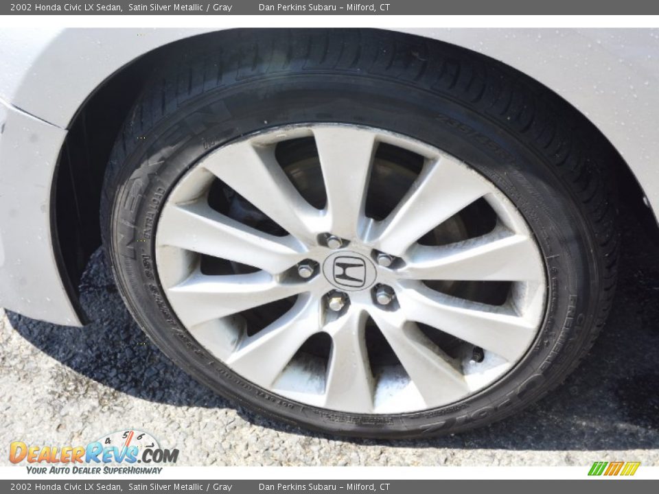 2002 Honda Civic LX Sedan Satin Silver Metallic / Gray Photo #18