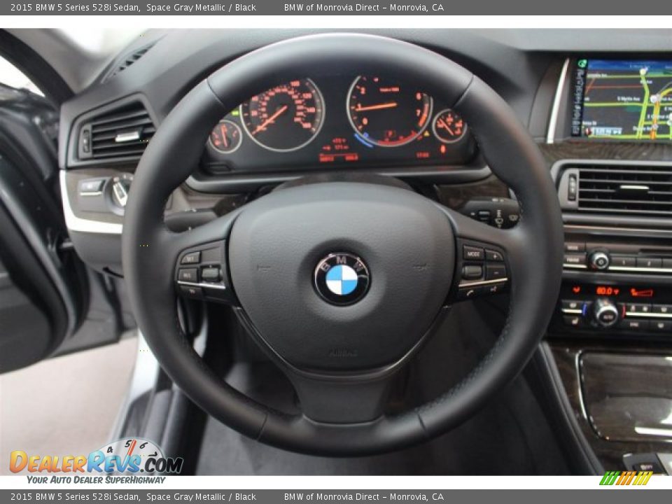 2015 BMW 5 Series 528i Sedan Space Gray Metallic / Black Photo #8