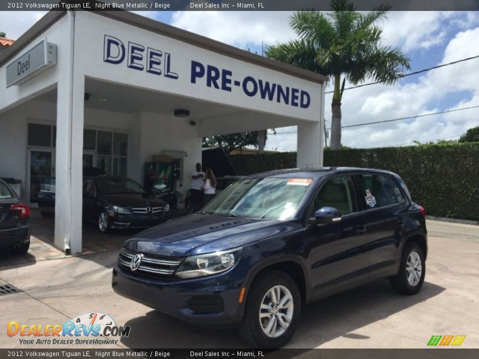 2012 Volkswagen Tiguan LE Night Blue Metallic / Beige Photo #1