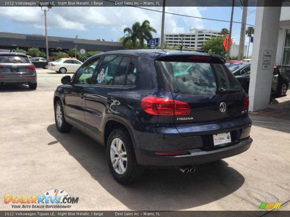 2012 Volkswagen Tiguan LE Night Blue Metallic / Beige Photo #3
