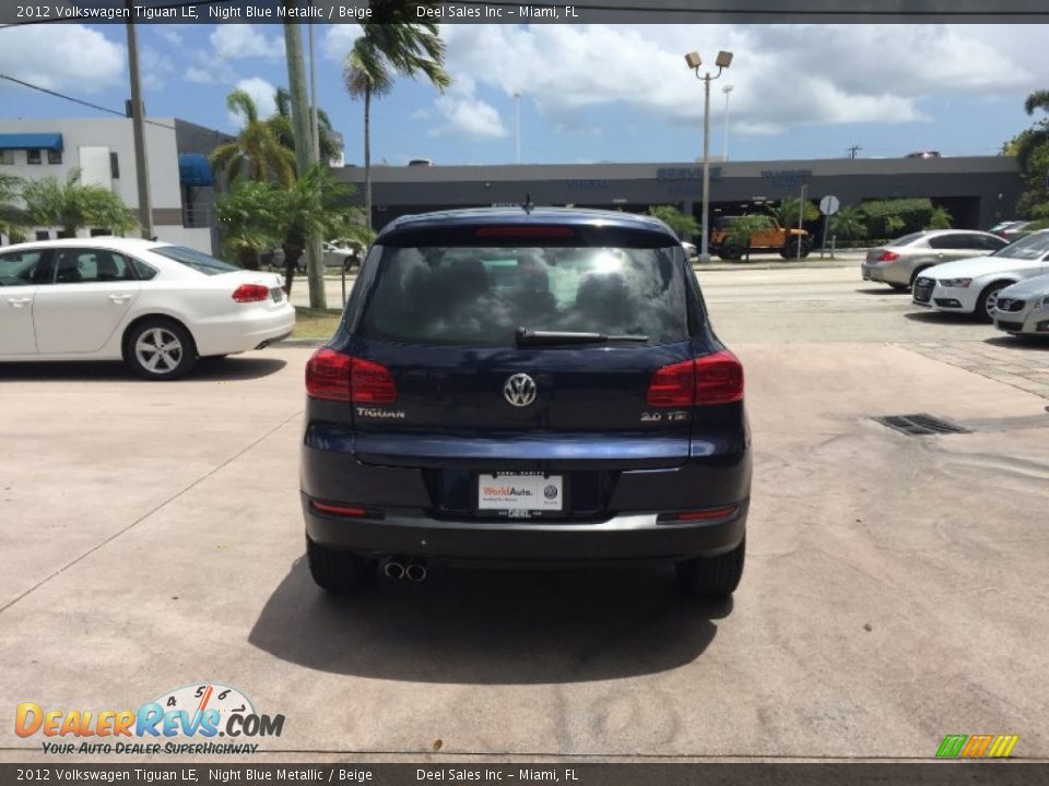 2012 Volkswagen Tiguan LE Night Blue Metallic / Beige Photo #4