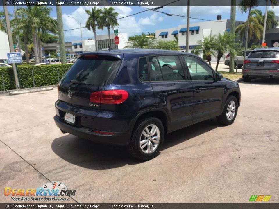 2012 Volkswagen Tiguan LE Night Blue Metallic / Beige Photo #5