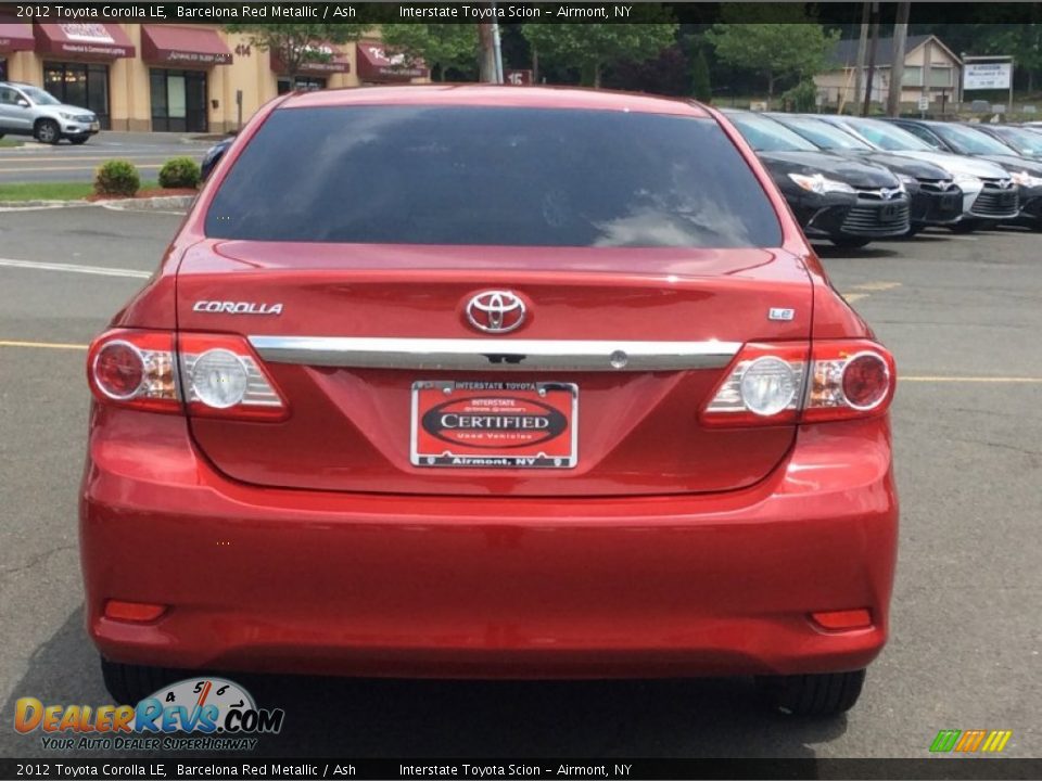 2012 Toyota Corolla LE Barcelona Red Metallic / Ash Photo #5