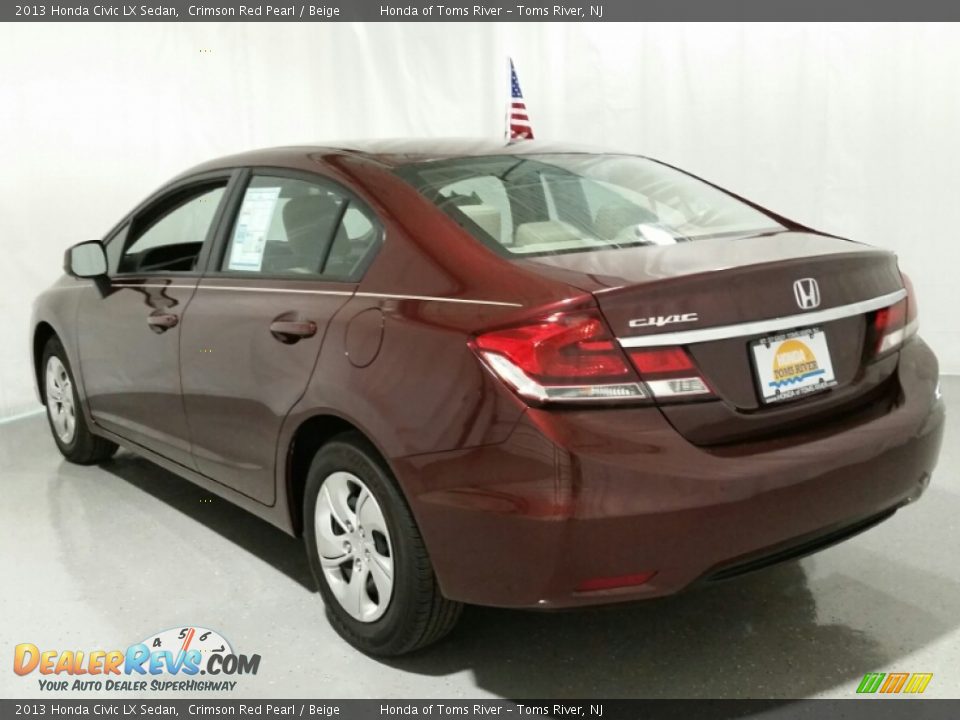 2013 Honda Civic LX Sedan Crimson Red Pearl / Beige Photo #7