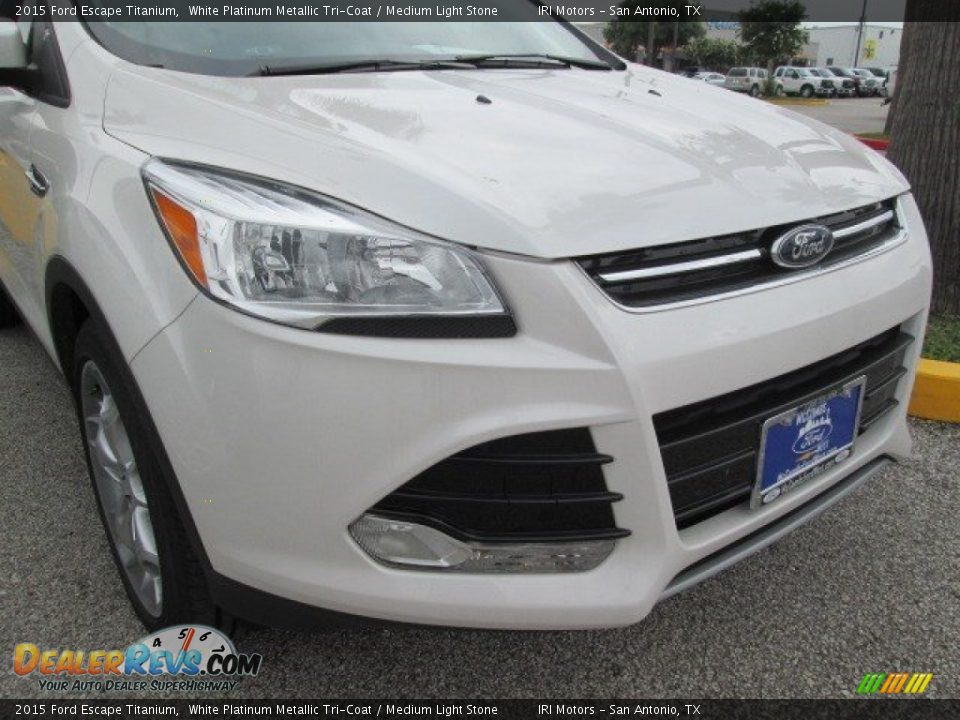 2015 Ford Escape Titanium White Platinum Metallic Tri-Coat / Medium Light Stone Photo #2