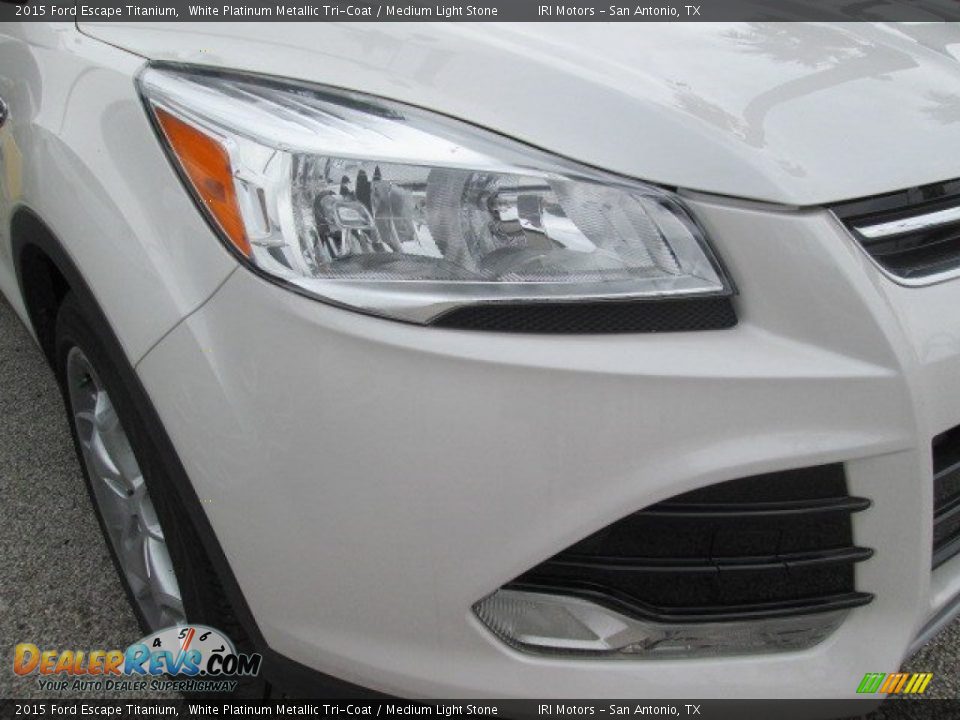 2015 Ford Escape Titanium White Platinum Metallic Tri-Coat / Medium Light Stone Photo #3