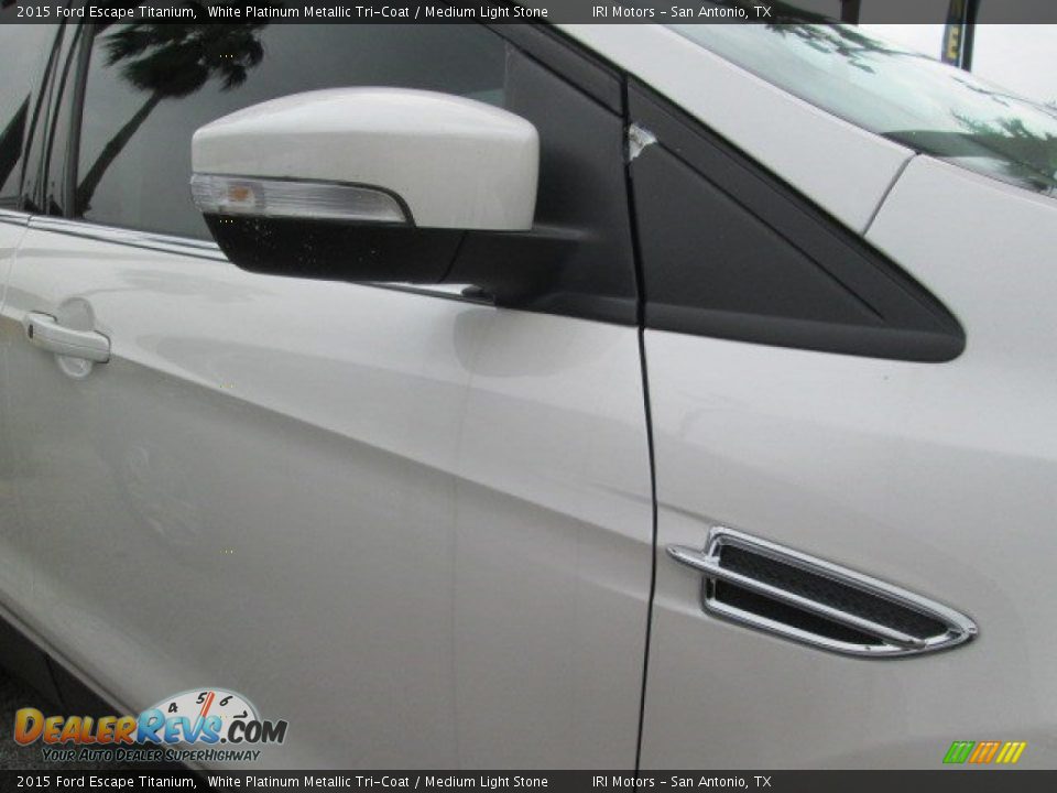 2015 Ford Escape Titanium White Platinum Metallic Tri-Coat / Medium Light Stone Photo #5