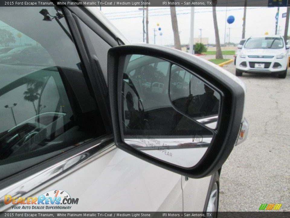2015 Ford Escape Titanium White Platinum Metallic Tri-Coat / Medium Light Stone Photo #6