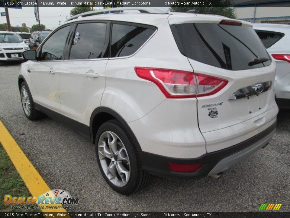 2015 Ford Escape Titanium White Platinum Metallic Tri-Coat / Medium Light Stone Photo #9