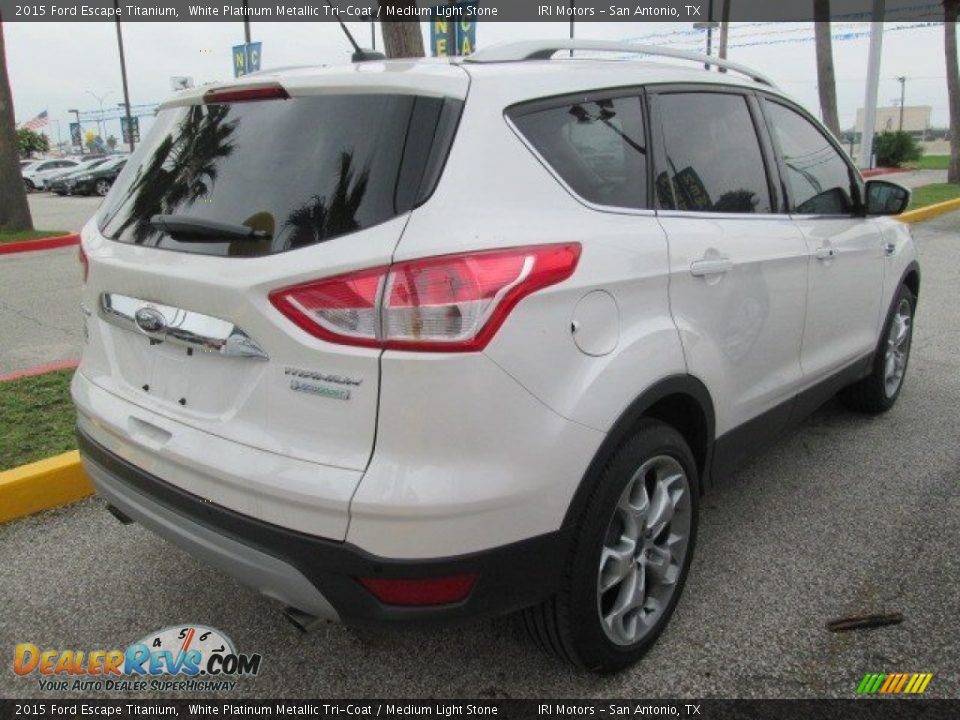 2015 Ford Escape Titanium White Platinum Metallic Tri-Coat / Medium Light Stone Photo #11