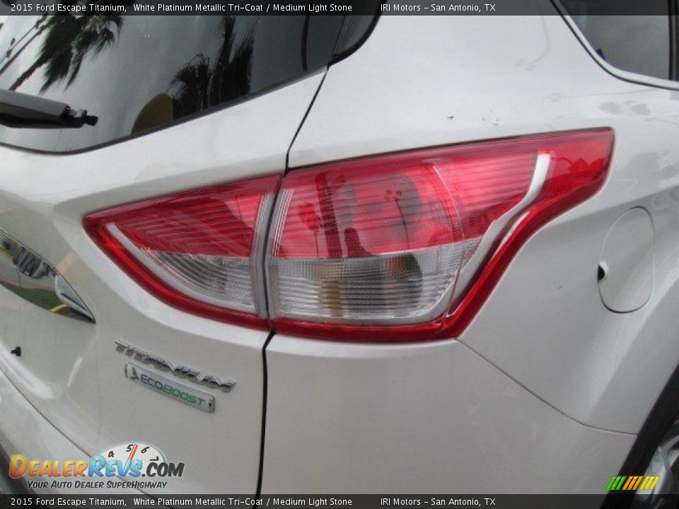 2015 Ford Escape Titanium White Platinum Metallic Tri-Coat / Medium Light Stone Photo #12