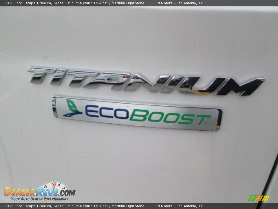 2015 Ford Escape Titanium White Platinum Metallic Tri-Coat / Medium Light Stone Photo #13