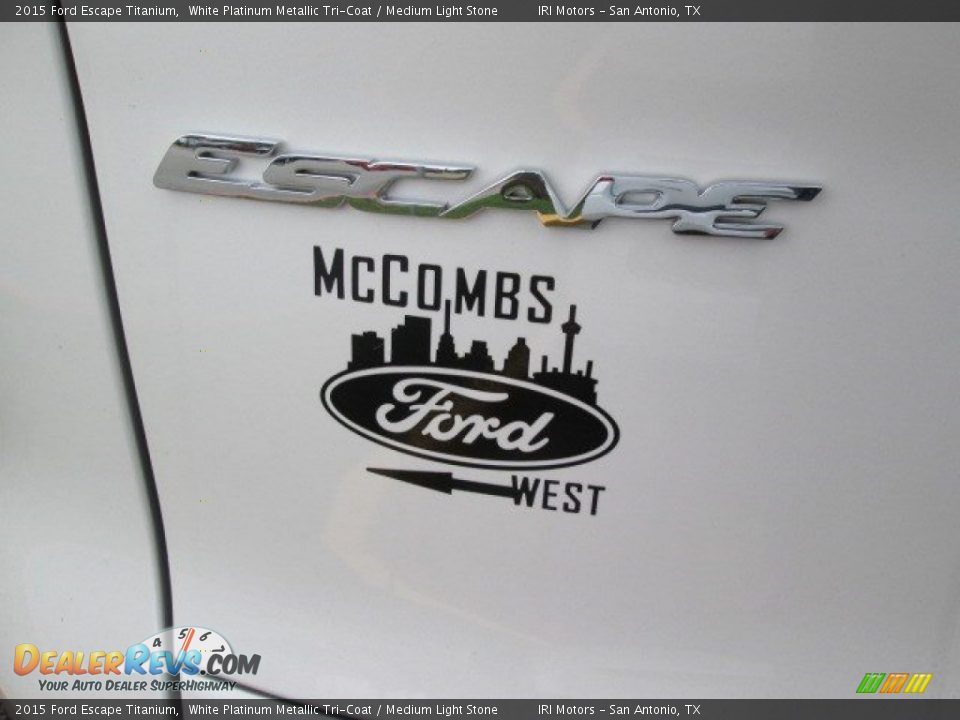 2015 Ford Escape Titanium White Platinum Metallic Tri-Coat / Medium Light Stone Photo #14